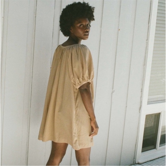 DÔEN Josette Gathered Organic Cotton-blend
Voile Mini Dress (driftwood)… - Picture 2 of 9